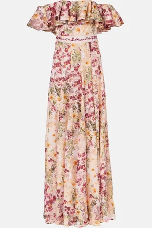 Agua by Agua Bendita Vestido largo floral con volante