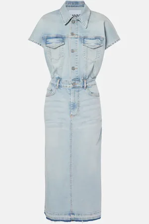 Ganni Vestido midi en denim