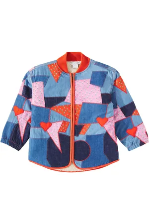 Stella McCartney Chaqueta bomber de denim con patchwork