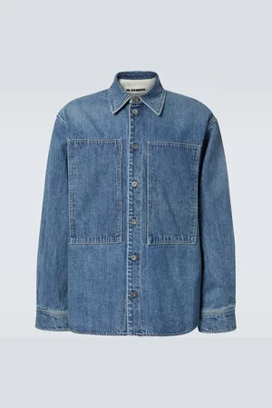 Jil Sander Camisa de denim con efecto destagastado