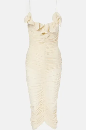 MAGDA BUTRYM Vestido midi fruncido con volantes