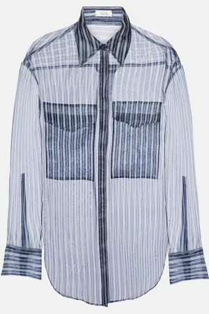 Dorothee Schumacher Blusa de organza de seda a rayas