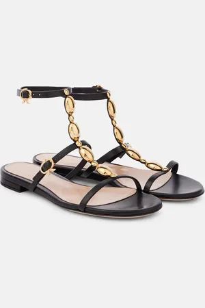 Gianvito Rossi Sandalias de piel adornadas