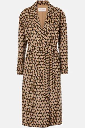 VALENTINO Abrigo Toile Iconographe de seda y lana
