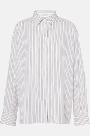 ASCENO Camisa Maya de mezcla de algodón a rayas
