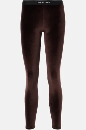 Tom Ford Leggings de terciopelo con logo