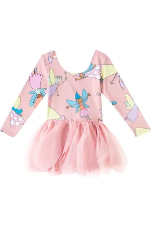 Stella McCartney Vestido de tul y jersey estampado