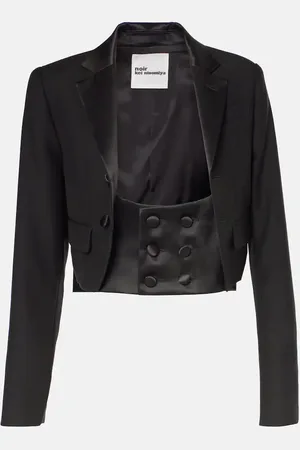 NOIR KEI NINOMIYA Chaqueta de lana, mohair y seda cropped