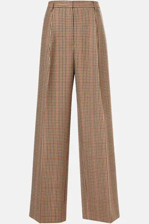 DRIES VAN NOTEN Pantalones anchos de lana a cuadros