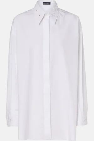 Dolce & Gabbana Camisa de popelín de algodón bordada