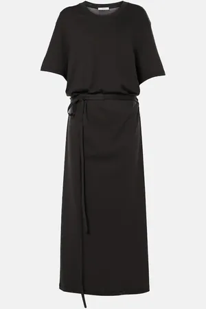 LEMAIRE Vestido midi de algodón con cinturón