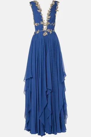 Costarellos Vestido de fiesta de mezcla de seda adornado