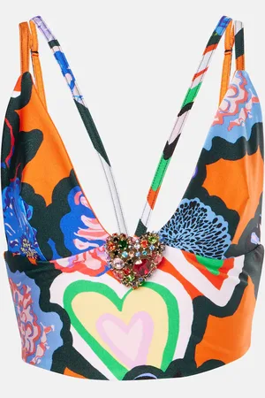 AREA Top estampado adornado