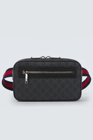 Gucci Riñonera de lona GG con piel y Web