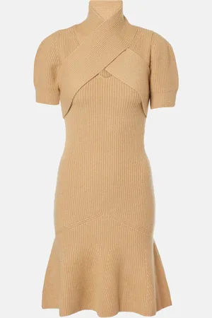 Patou Vestido corto de lana y cachemir con bufanda