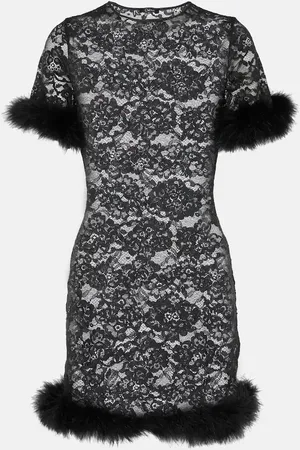 Oseree Oséree Vestido corto O-Lover con plumas