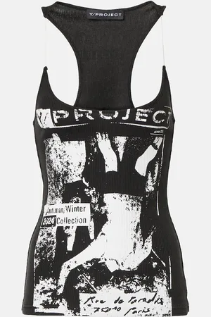 Y / PROJECT Tank top de jersey de algodón estampado