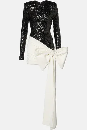 ROTATE Vestido corto con lentejuelas y lazo