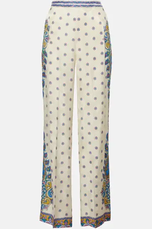 Etro Pantalones rectos de tiro alto estampados