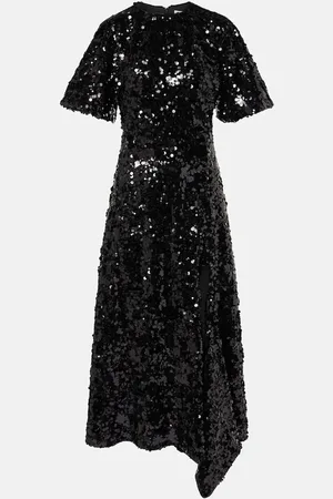 Ganni Vestido largo de terciopelo con lentejuelas