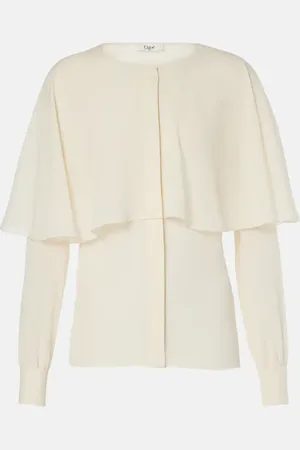 Chloé Chloé Blusa de chifón de seda con capa