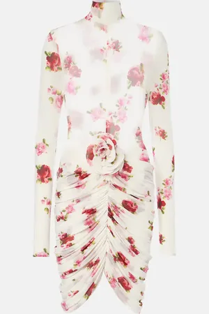 MAGDA BUTRYM Vestido corto transparente con aplique floral
