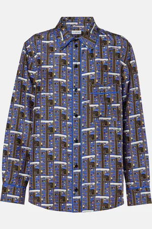 Burberry Camisa de popelín de seda estampada