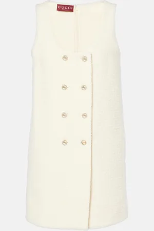Gucci Vestido corto de bouclé de mezcla de lana