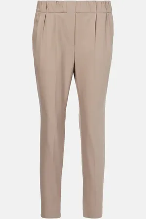 Brunello Cucinelli Pantalones slim de mezcla de algodón