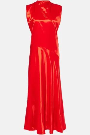 Jil Sander Vestido midi de satén