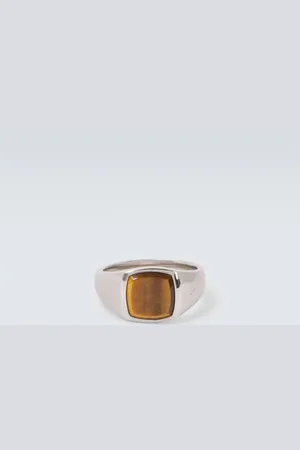 TOM WOOD Anillo Kay de plata de ley con ojo de tigre