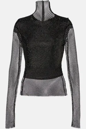 Sportmax Crop top Valdai de rejilla adornado