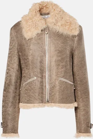 Acne Studios Chaqueta de piel con borrego