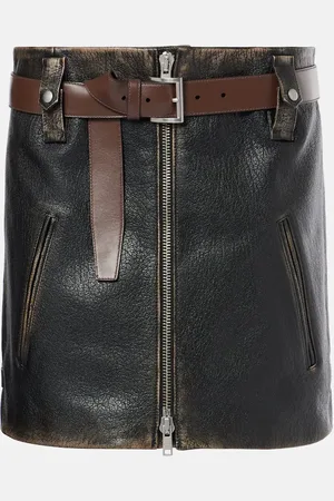 Prada Minifalda de piel