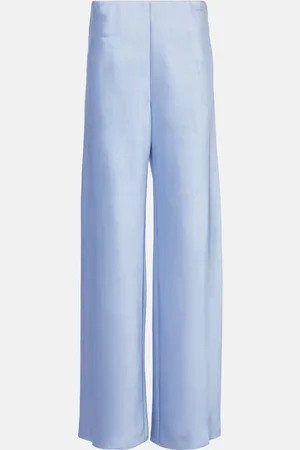 Vince Pantalones anchos de satén de tiro alto