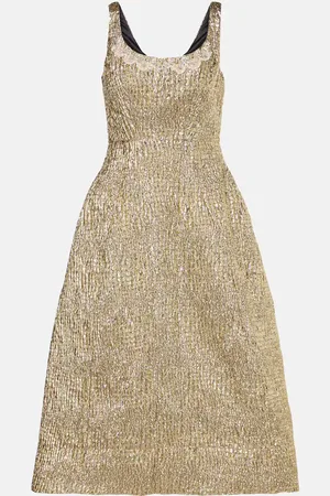 Simone Rocha Vestido midi de cloqué efecto metálico