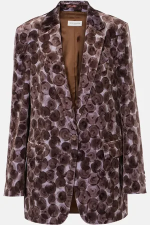 DRIES VAN NOTEN Blazer de mezcla de algodón estampado