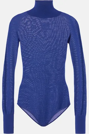 Alaïa Alaïa Body de lana con cuello alto translúcido