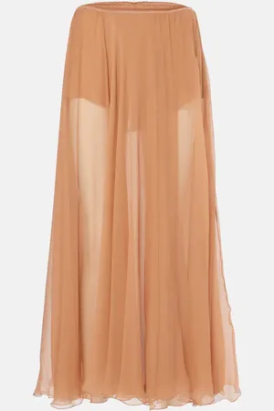 Chloé Chloé Falda midi de muselina de seda