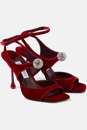 Jimmy Choo Sandalias Orb 95 de terciopelo adornadas
