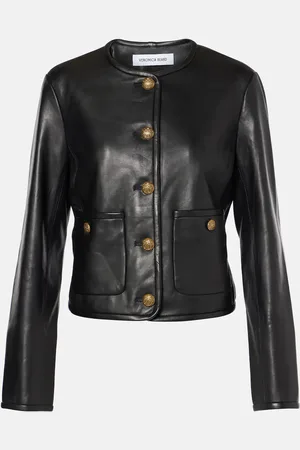 VERONICA BEARD Chaqueta cropped Andrea de piel