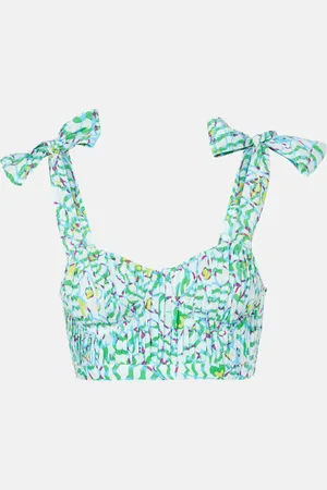 POUPETTE ST BARTH Crop top plisado Carla estampado