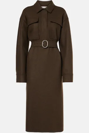 Jil Sander Vestido de mezcla de lana con cinturón