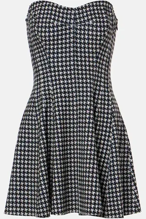 Norma Kamali Vestido Strapless Grace con pata de gallo