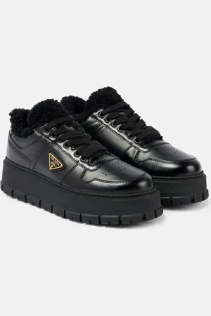 Prada Zapatillas de piel con plataforma