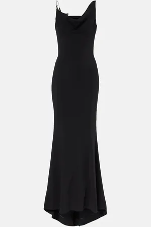 MUGLER Vestido de fiesta de crepé asimétrico