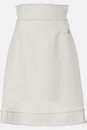 Dolce & Gabbana Falda midi de tweed de mezcla de lana