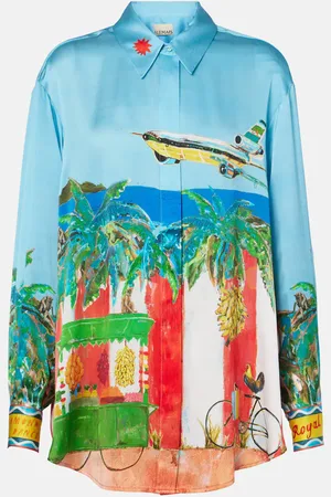 ALÉMAIS Alémais Camisa All Aboard de satén de seda