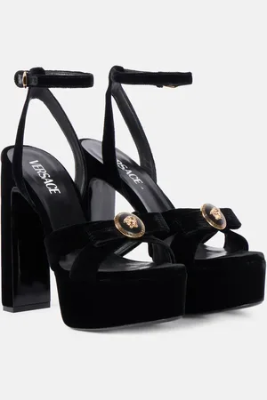 VERSACE Sandalias con plataforma Medusa de terciopelo