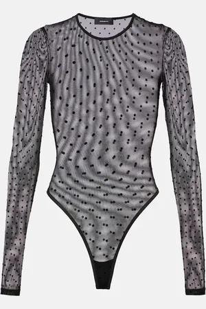 WARDROBE.NYC Body de malla transparente con lunares